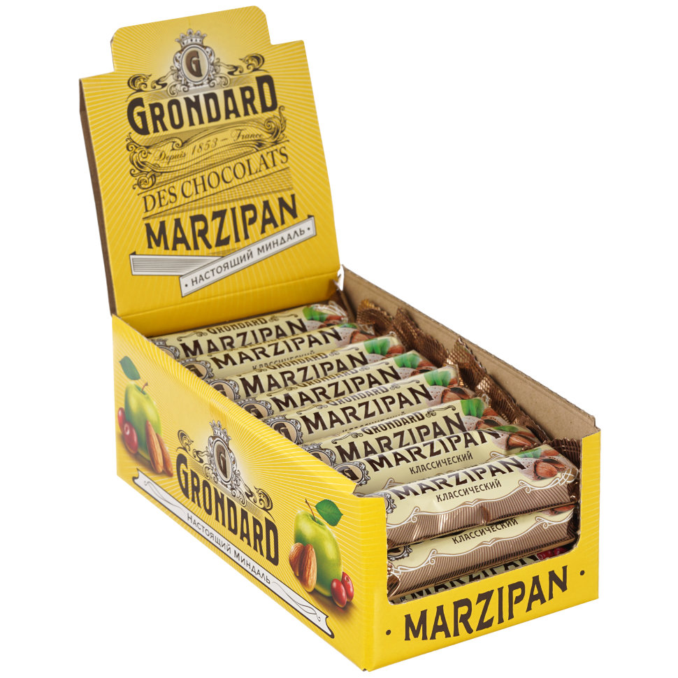  TM Grondard     (9389) Батончики глазированные Марципановые Классика, (24шт по 50г)      в Шуе