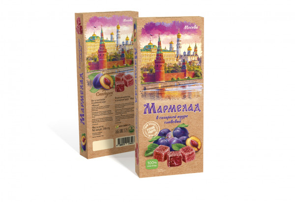 №2 Сладарт Мармелад Сливовый МОСКВА в сахарной пудре (642), 200г   в Шуе