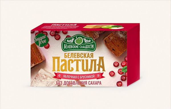 №2 Пастила  200г диетическая с КЛЮКВОЙ, НОВЫЙ ФОРМАТ (4*50г)    в Шуе