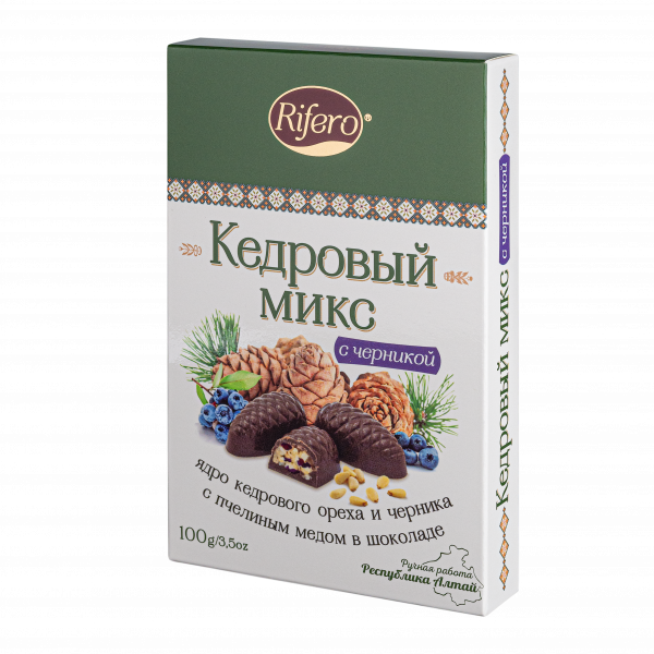 №1 Риф и ко Конфеты "Кедровый микс ЧЕРНИКА" 100г       в Шуе