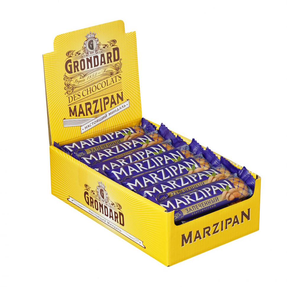  TM Grondard   (11161) Батончики НЕглазированные Марципановые Запечённые, (28шт по 40г)    в Шуе